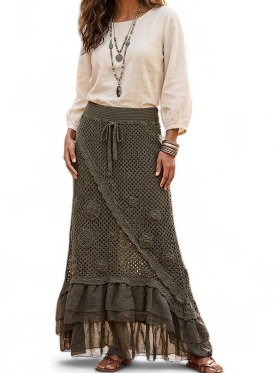 Bandolino Dresses & Skirts - Bandolino Black Crochet Maxi Skirt